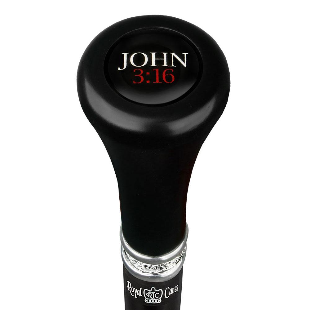 John 316 Top Walking Stick w/ Black Beechwood Shaft & Pewter Collar Military Walking Canes - Tophatter Daily Deals