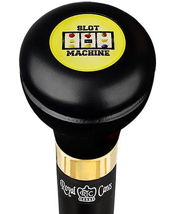 Lucky Slots Casino Emblem Flask Walking Stick: Wood Shaft Hidden Flask Military Walking Canes - Tophatter Daily Deals