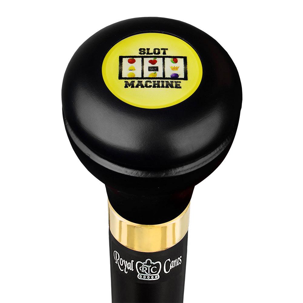 Lucky Slots Casino Emblem Flask Walking Stick: Wood Shaft Hidden Flask Military Walking Canes - Tophatter Daily Deals