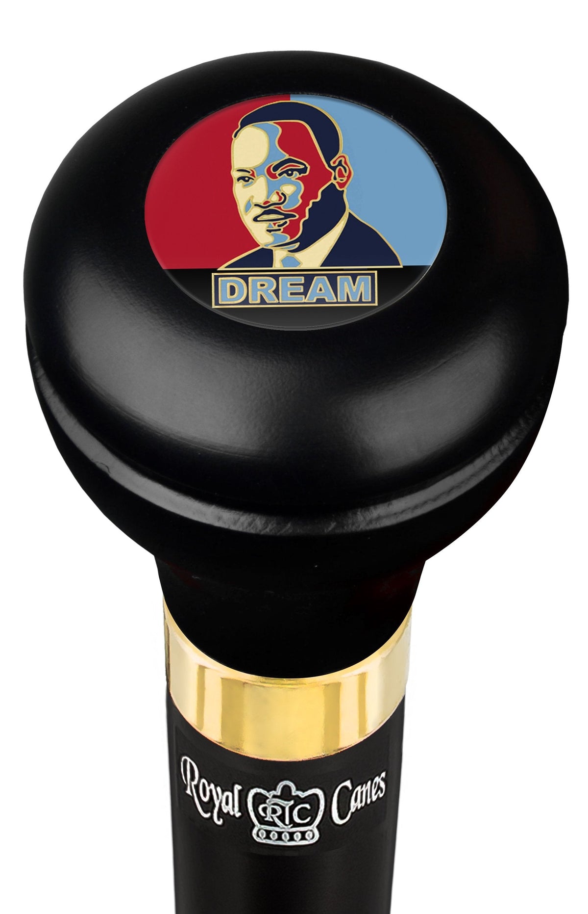 Martin Luther King "I have a dream" Flask Walking Stick w/ Black Beechwood Shaft & Pewter Collar Military Walking Canes - Tophatter Daily Deals