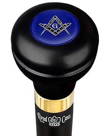 Mason Blue Flask Walking Stick w/ Black Beechwood Shaft & Pewter Collar Military Walking Canes - Tophatter Daily Deals