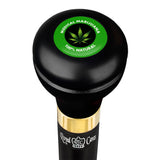 Medical Marijuana Flask Walking Stick w/ Black Beechwood Shaft & Pewter Collar Military Walking Canes - Tophatter Daily Deals