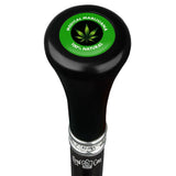 Medical Marijuana Flat Top Walking Stick w/ Black Beechwood Shaft & Pewter Collar Military Walking Canes - Tophatter Daily Deals