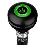 Medical Marijuana Knob Walking Stick w/ Black Beechwood Shaft & Pewter Collar Military Walking Canes - Tophatter Daily Deals