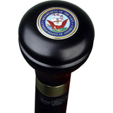 Navy Emblem Flask Walking Stick: Wood Shaft Hidden Flask Military Walking Canes - Tophatter Daily Deals