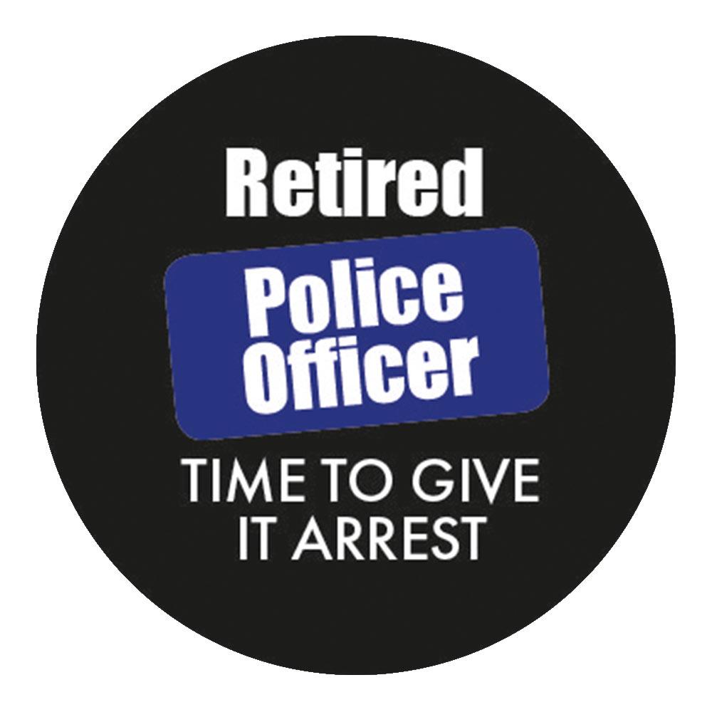 Police Give It Arrest Knob Walking Stick w/ Black Beechwood Shaft & Pewter Collar Military Walking Canes - Tophatter Daily Deals