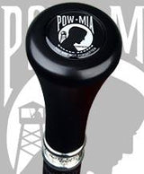 POW-MIA Emblem Flat Top Stick: Beechwood Shaft Pewter Military Walking Canes - Tophatter Daily Deals