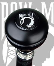 POW-MIA Emblem Knob Stick: Large Knob, Pewter Collar Military Walking Canes - Tophatter Daily Deals
