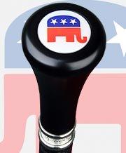 Republican Emblem Flat Top Stick: Beechwood Shaft Pewter Military Walking Canes - Tophatter Daily Deals