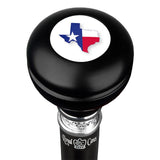 Texas Flag Emblem Knob Stick: Large Knob, Pewter Collar Military Walking Canes - Tophatter Daily Deals