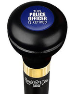 This Police Officer Is Retired Flask Walking Stick w/ Black Beechwood Shaft & Pewter Collar Military Walking Canes - Tophatter Daily Deals