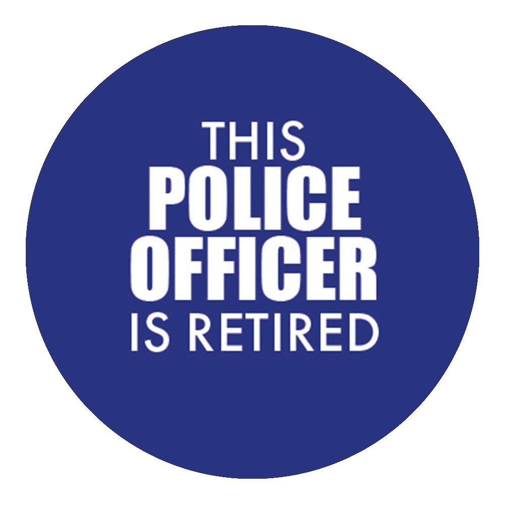 This Police Officer Is Retired Knob Walking Stick w/ Black Beechwood Shaft & Pewter Collar Military Walking Canes - Tophatter Daily Deals