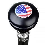Patriotic U.S.A Flag Knob Stick: Large Knob, Pewter Collar Military Walking Canes - Tophatter Daily Deals