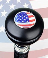Patriotic U.S.A Flag Knob Stick: Large Knob, Pewter Collar Military Walking Canes - Tophatter Daily Deals