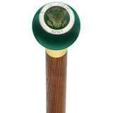U.S. Army Green Round Knob Cane w/ Custom Wood Shaft & Collar Military Walking Canes - Tophatter Daily Deals