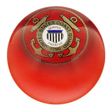 U.S. Coast Guard Red Round Knob Cane w/ Custom Wood Shaft & Collar Military Walking Canes - Tophatter Daily Deals
