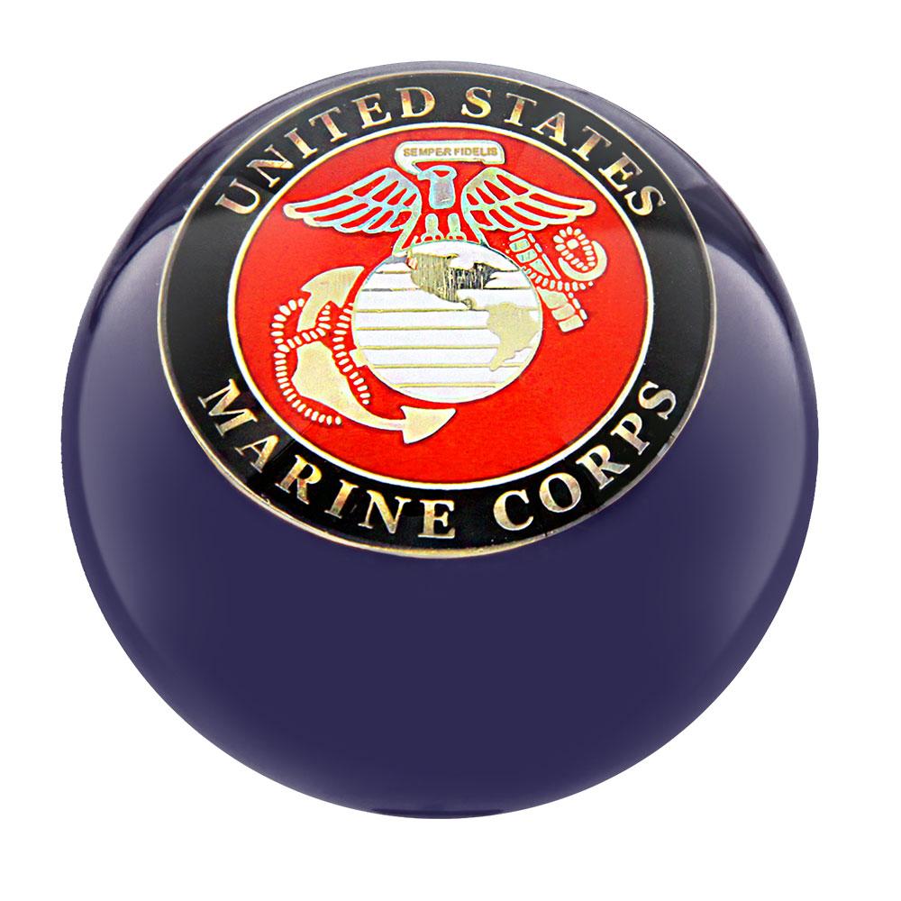 U.S. Marine Corps Dark Blue Round Knob Cane w/ Custom Wood Shaft & Collar Military Walking Canes - Tophatter Daily Deals
