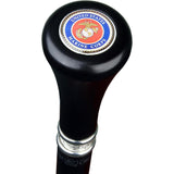 U.S. Marines Flat Top Stick: Beechwood Shaft Pewter Military Walking Canes - Tophatter Daily Deals