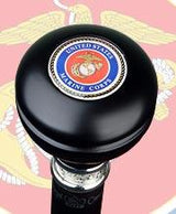 U.S. Marines Knob Stick: Large Knob, Pewter Collar Military Walking Canes - Tophatter Daily Deals