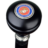 U.S. Marines Knob Stick: Large Knob, Pewter Collar Military Walking Canes - Tophatter Daily Deals