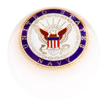 U.S. Navy White Round Knob Cane w/ Custom Wood Shaft & Collar Military Walking Canes - Tophatter Daily Deals