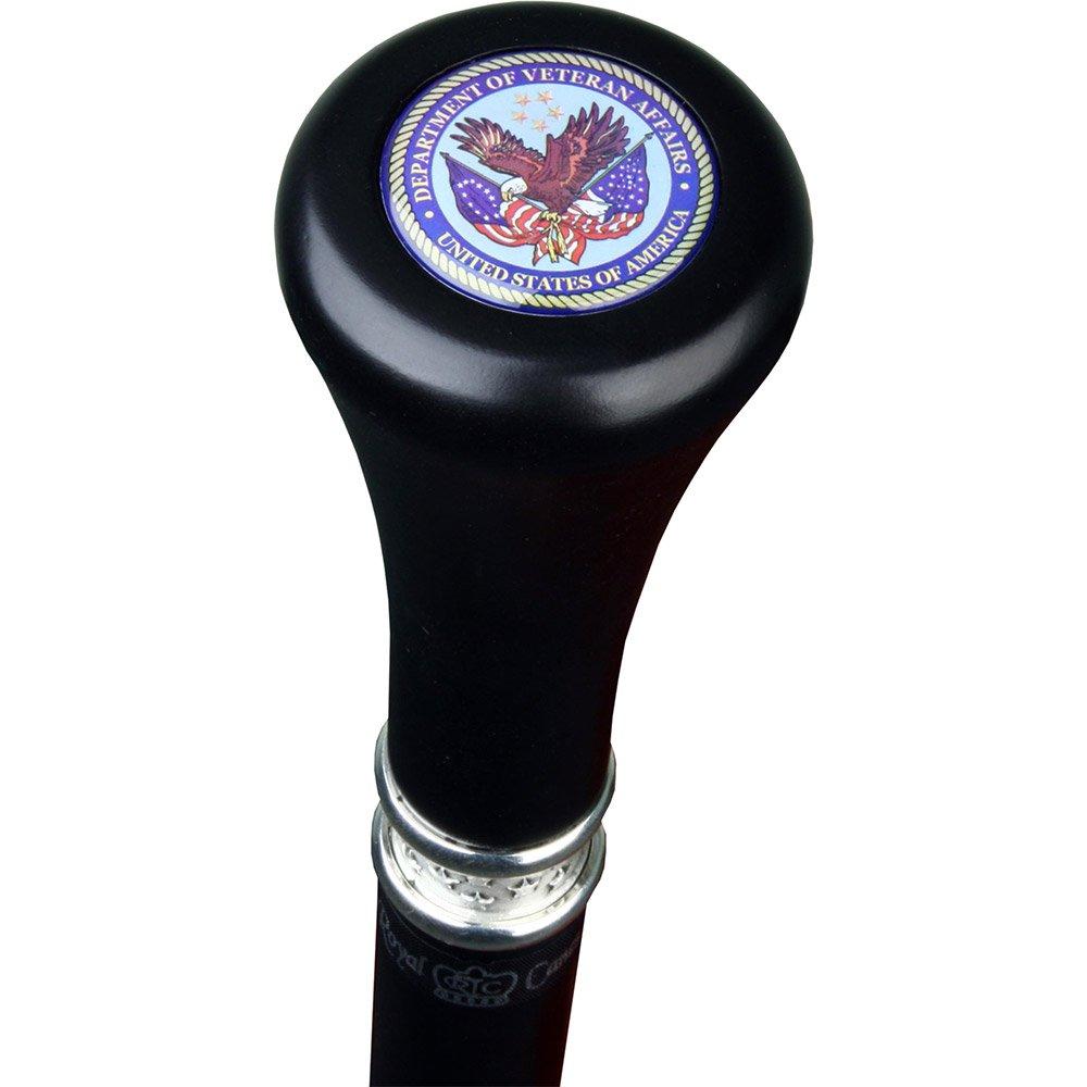 Veterans of War Flat Top Stick: Beechwood Shaft Pewter Military Walking Canes - Tophatter Daily Deals