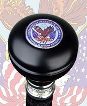 Veterans of War Knob Stick: Large Knob, Pewter Collar Military Walking Canes - Tophatter Daily Deals
