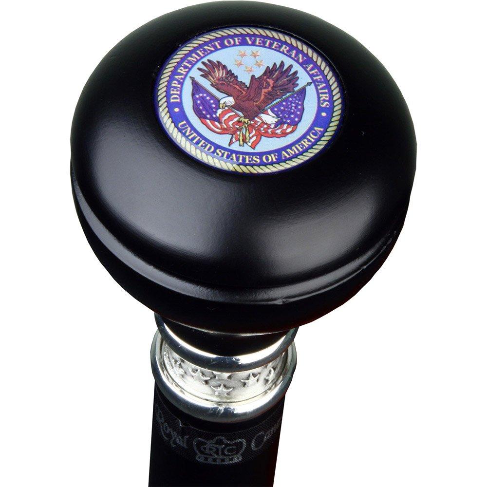 Veterans of War Knob Stick: Large Knob, Pewter Collar Military Walking Canes - Tophatter Daily Deals