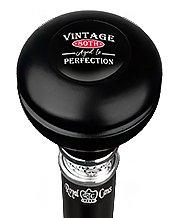 vintage 80th Birthday Symbol Knob Walking Stick w/ Black Beechwood Shaft & Pewter Collar Military Walking Canes - Tophatter Daily Deals