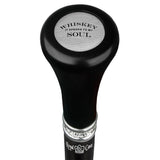 Whiskey Soul Flat Top Walking Stick w/ Black Beechwood Shaft & Pewter Collar Military Walking Canes - Tophatter Daily Deals