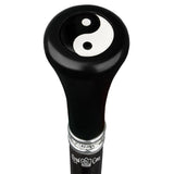 Yin & Yang Flat Top Stick: Beechwood Shaft Pewter Military Walking Canes - Tophatter Daily Deals