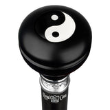 Yin & Yang Caduceus Emblem Knob Stick: Large Knob, Pewter Collar Military Walking Canes - Tophatter Daily Deals