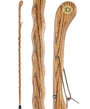 Brown Ash Riverbend Hiking Staff: Customizable with Engraving Natural Wood Hiking Staffs - Tophatter Daily Deals