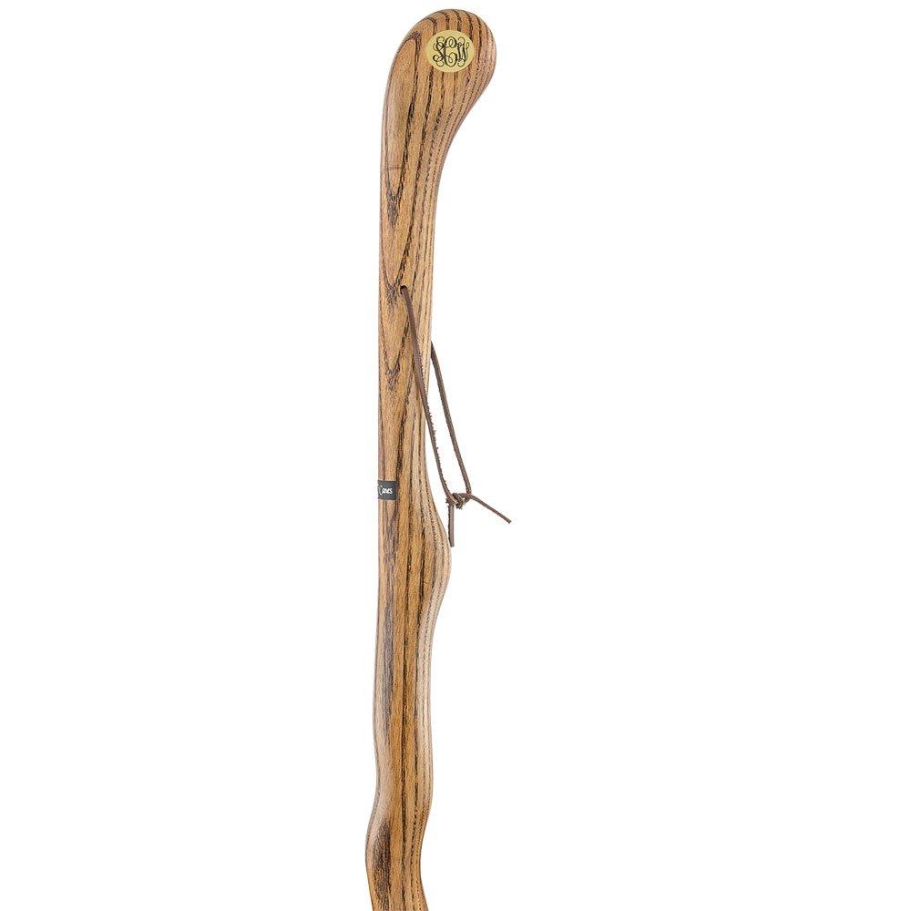 Brown Ash Riverbend Hiking Staff: Customizable with Engraving Natural Wood Hiking Staffs - Tophatter Daily Deals