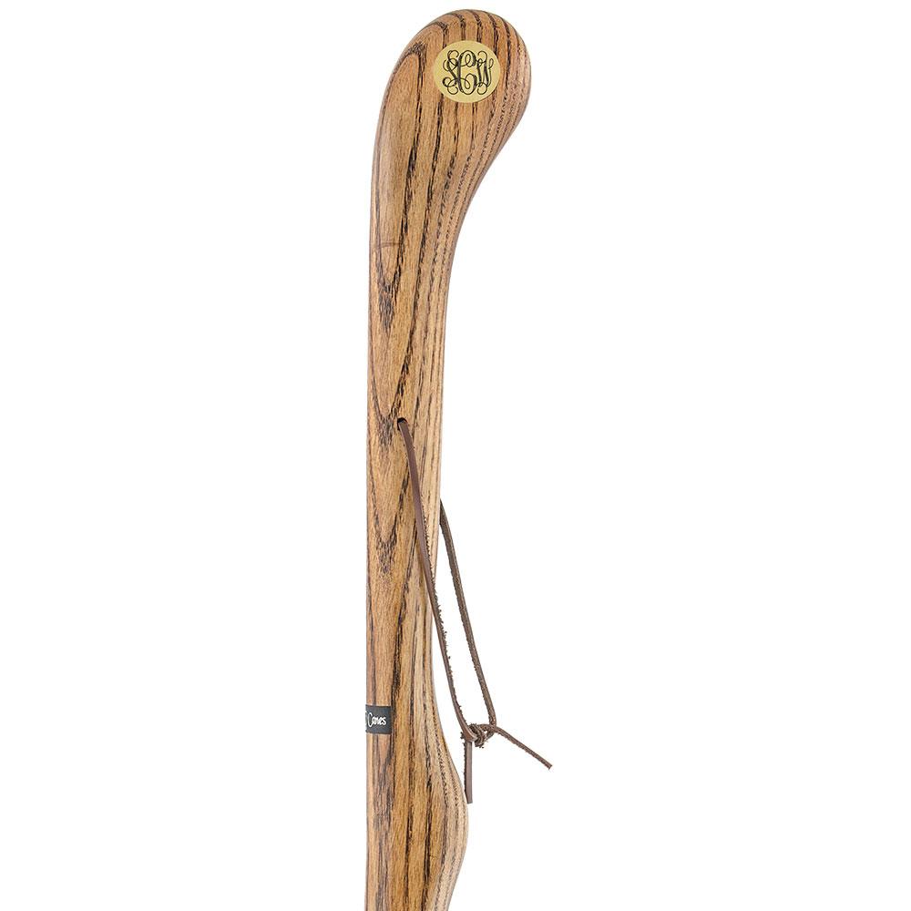 Brown Ash Riverbend Hiking Staff: Customizable with Engraving Natural Wood Hiking Staffs - Tophatter Daily Deals