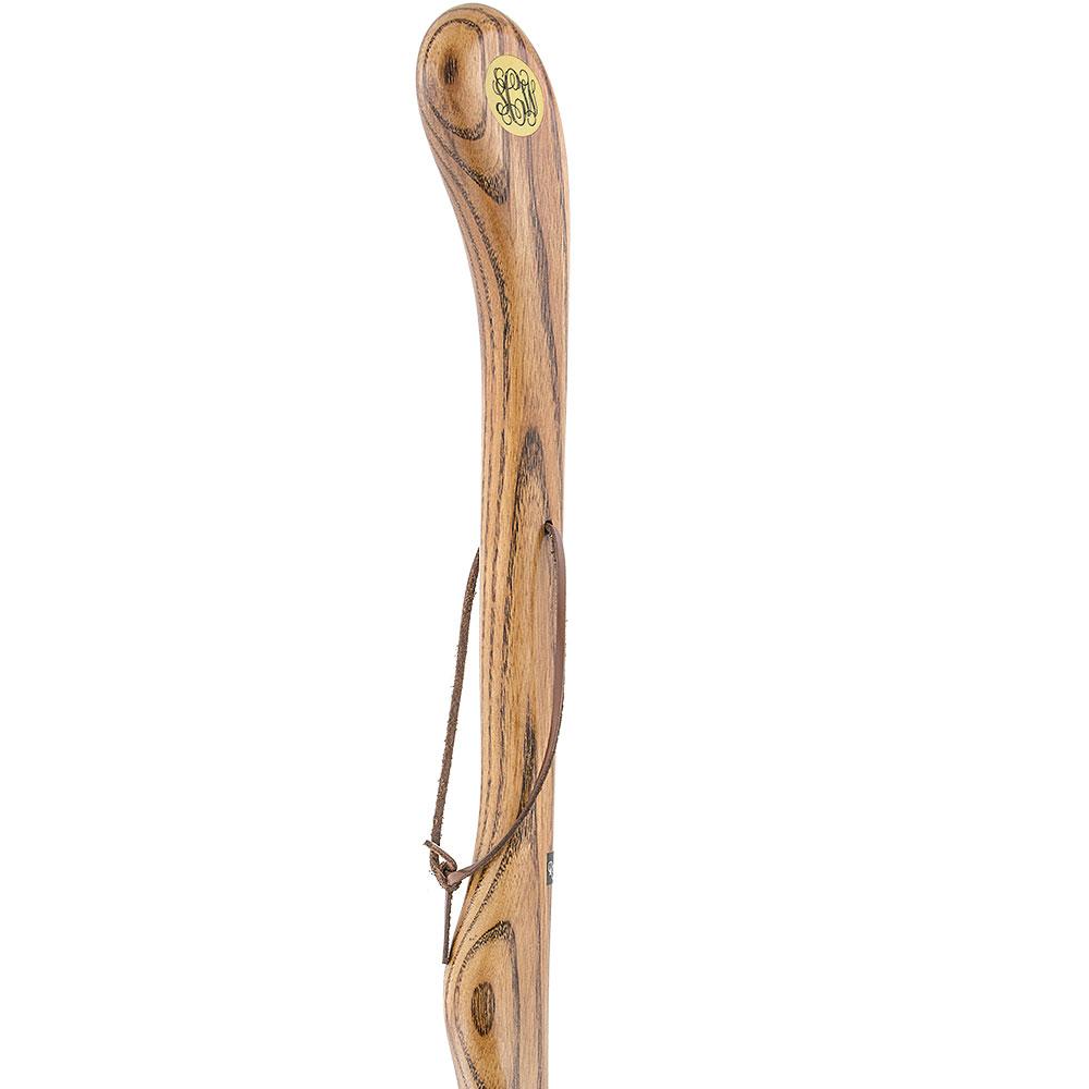 Brown Ash Riverbend Hiking Staff: Customizable with Engraving Natural Wood Hiking Staffs - Tophatter Daily Deals
