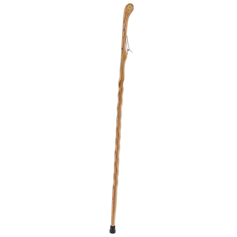 Brown Ash Riverbend Hiking Staff: Customizable with Engraving Natural Wood Hiking Staffs - Tophatter Daily Deals