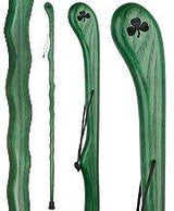 Shamrock Engraved Green Ash Riverbend Hiking Staff Natural Wood Hiking Staffs - Tophatter Daily Deals