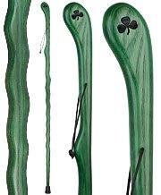 Shamrock Engraved Green Ash Riverbend Hiking Staff Natural Wood Hiking Staffs - Tophatter Daily Deals
