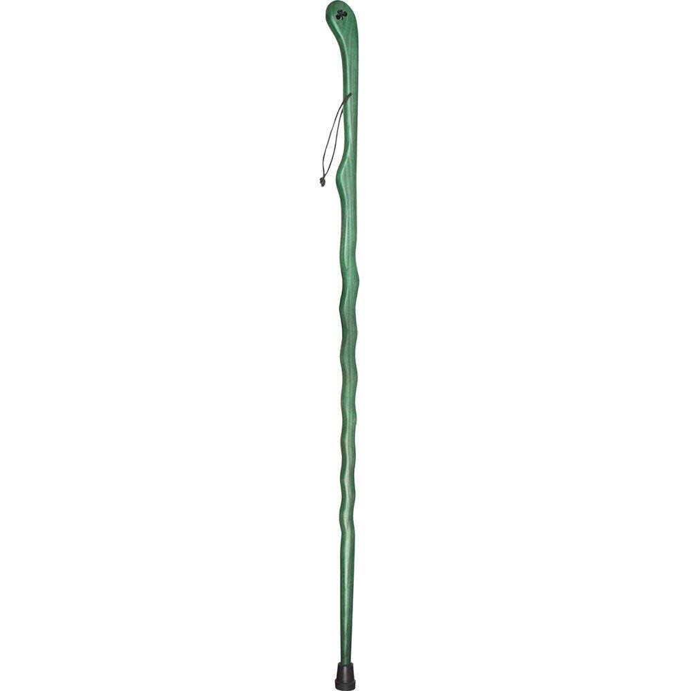 Shamrock Engraved Green Ash Riverbend Hiking Staff Natural Wood Hiking Staffs - Tophatter Daily Deals