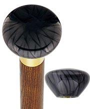 Nostalgia Pearl Black Flat Top Cane w/ Custom Color Ash Shaft & Collar - Tophatter Daily Deals