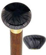 Nostalgia Pearl Black Flat Top Cane w/ Custom Color Ash Shaft & Collar - Tophatter Daily Deals