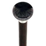 Nostalgia Pearl Black Flat Top Cane w/ Custom Wood Shaft & Collar - Tophatter Daily Deals