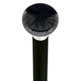 Nostalgia Pearl Black Flat Top Cane w/ Custom Wood Shaft & Collar - Tophatter Daily Deals