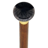 Nostalgia Pearl Black Flat Top Cane w/ Custom Wood Shaft & Collar - Tophatter Daily Deals