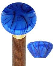 Nostalgia Pearl Blue Flat Top Cane w/ Custom Color Ash Shaft & Collar - Tophatter Daily Deals