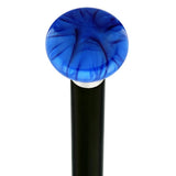 Nostalgia Pearl Blue Flat Top Cane w/ Custom Wood Shaft & Collar - Tophatter Daily Deals