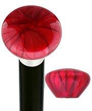 Nostalgia Pearl Red Flat Top Cane w/ Custom Wood Shaft & Collar - Tophatter Daily Deals