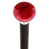 Nostalgia Pearl Red Flat Top Cane w/ Custom Wood Shaft & Collar - Tophatter Daily Deals