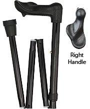 Black Adjustable Folding Cane with Comfort Palm Grip Palm Hand Grip Canes - Tophatter Daily Deals